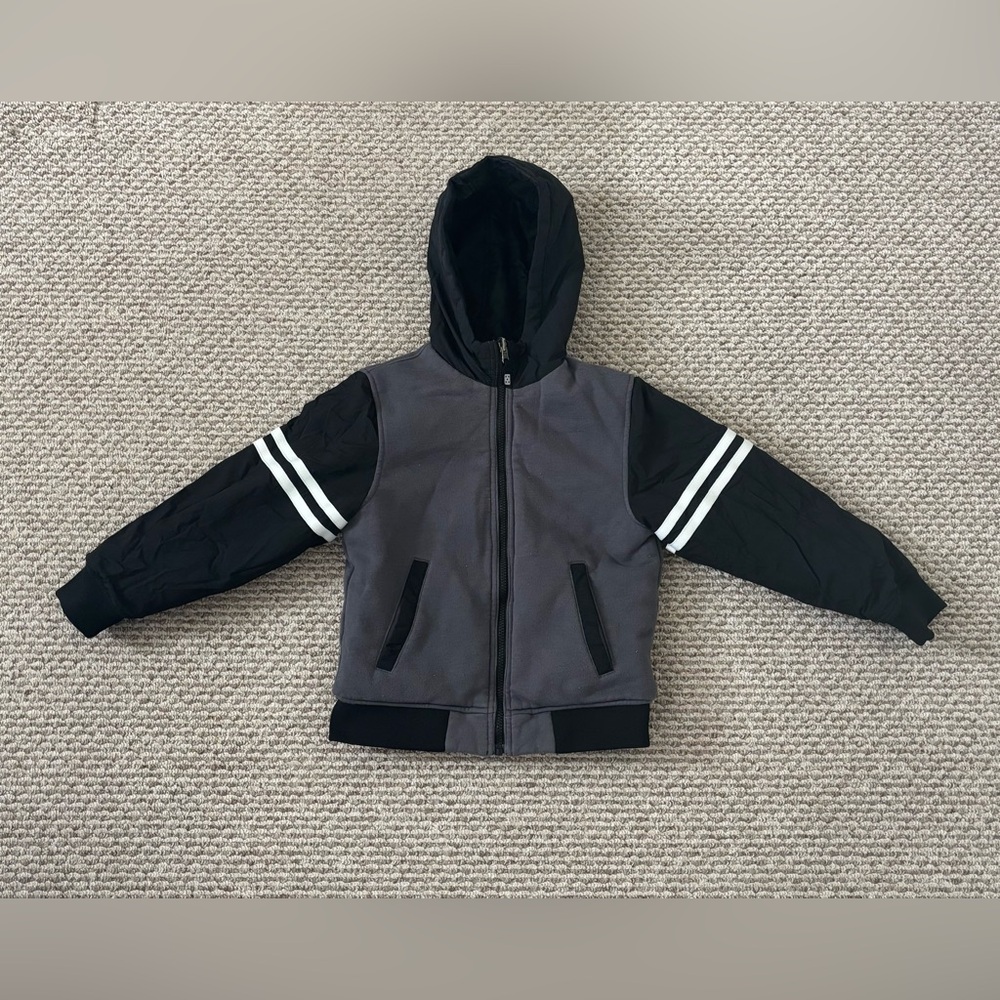 Kids Black & Charcoal Reversible Jacket